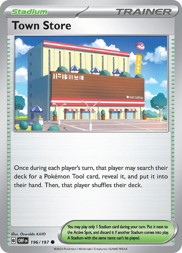 Town Store 196/197 card from SV03: Obsidian Flames