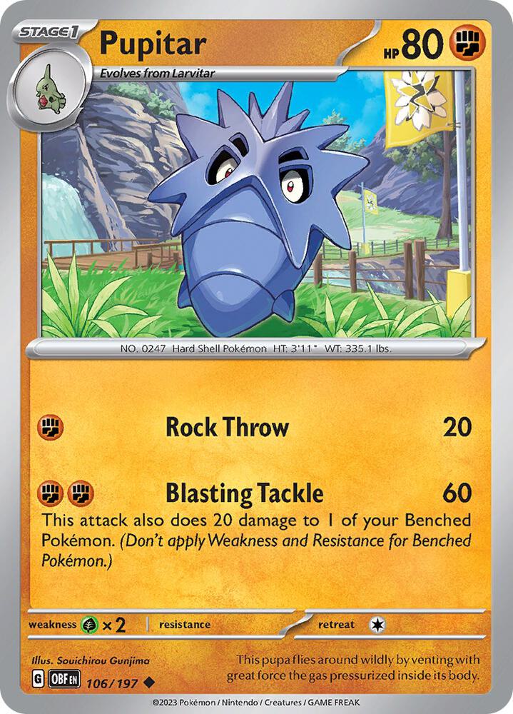 Pupitar 106/197 card from SV03: Obsidian Flames