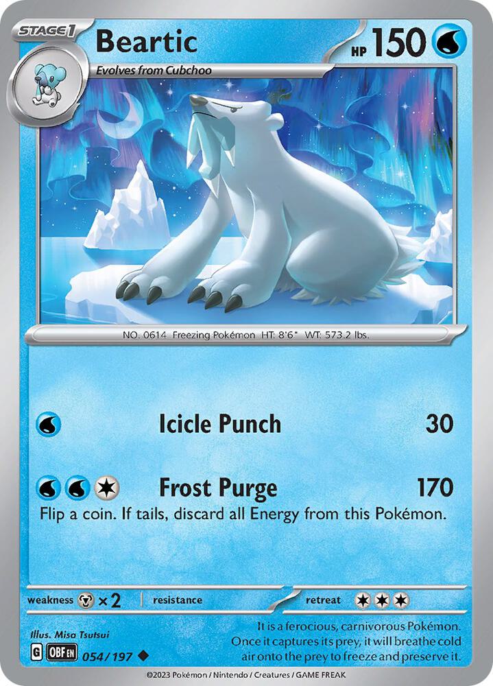 Beartic 054/197 card from SV03: Obsidian Flames