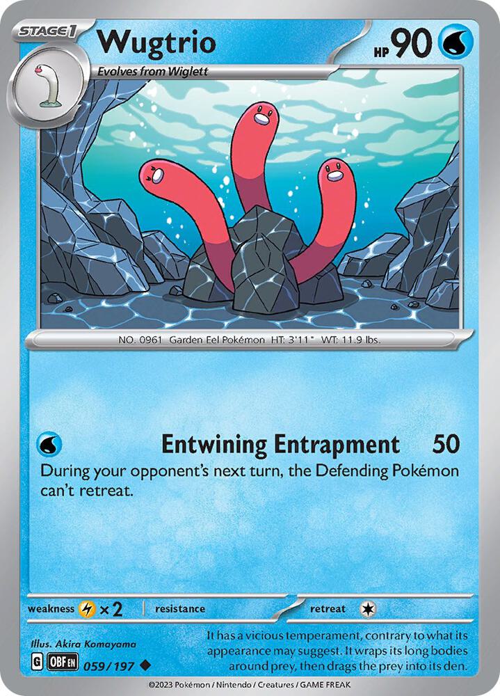 Wugtrio 059/197 card from SV03: Obsidian Flames
