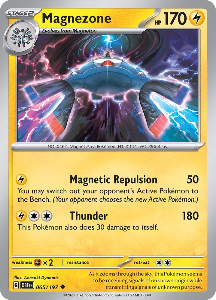 Magnezone 065/197 card from SV03: Obsidian Flames