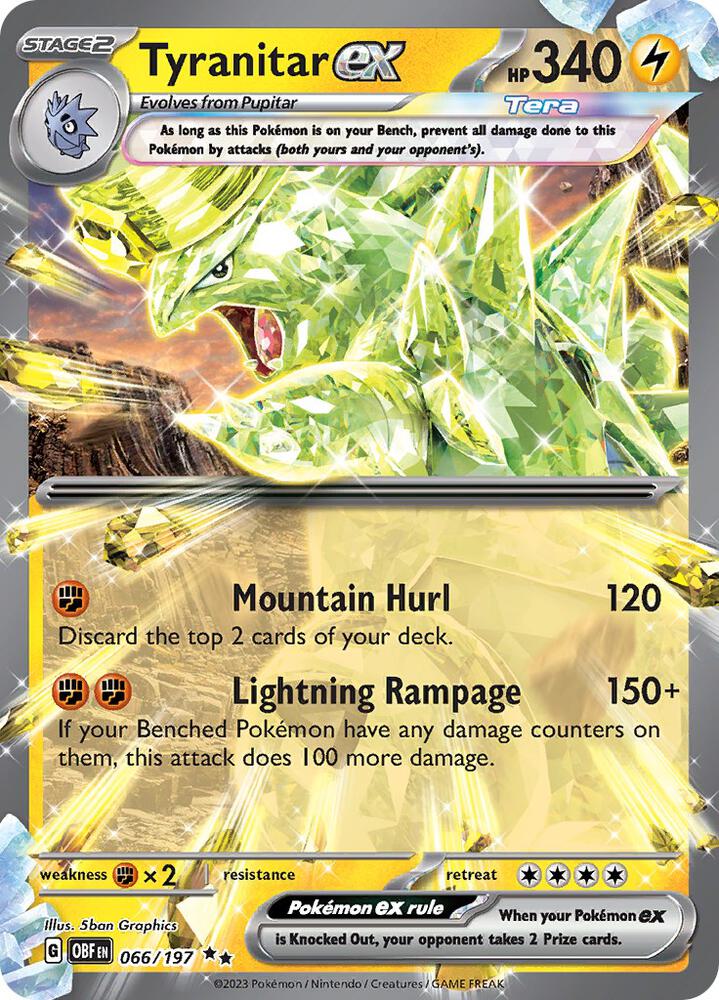 Tyranitar ex 066/197 card from SV03: Obsidian Flames