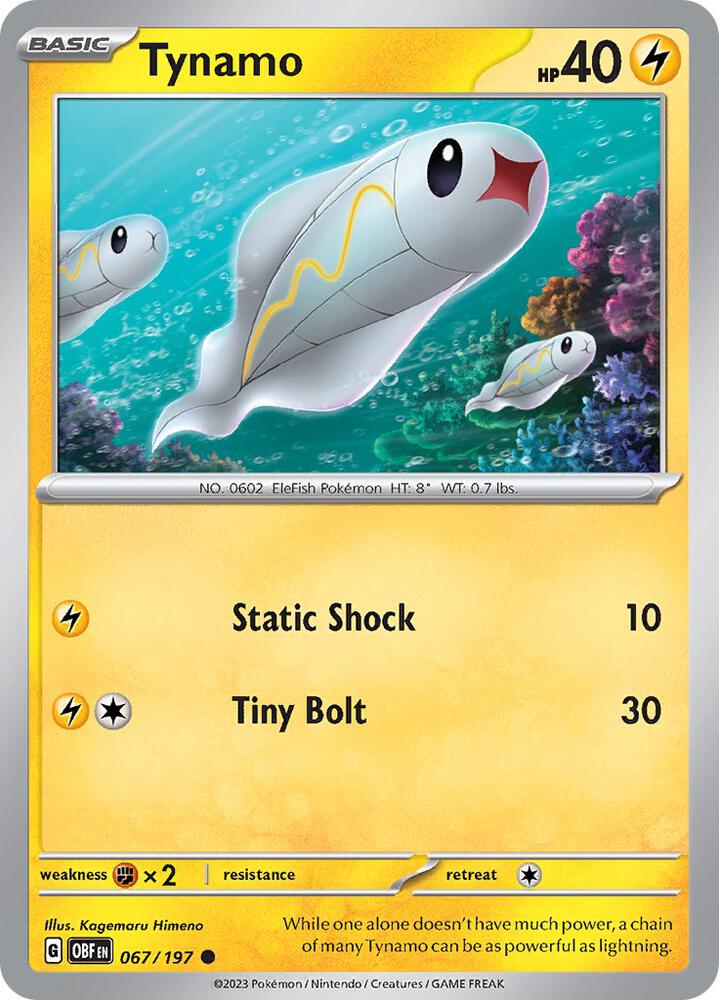 Tynamo 067/197 card from SV03: Obsidian Flames