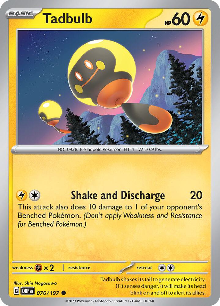 Tadbulb 076/197 card from SV03: Obsidian Flames