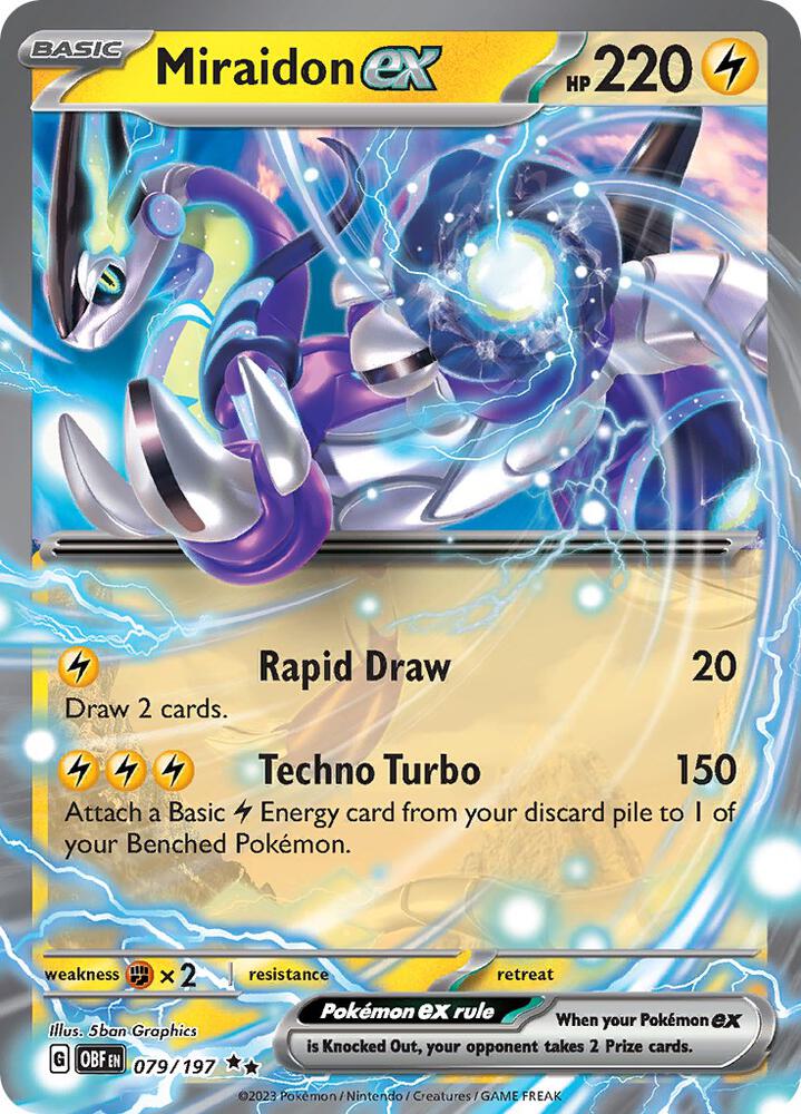 Miraidon ex 079/197 card from SV03: Obsidian Flames