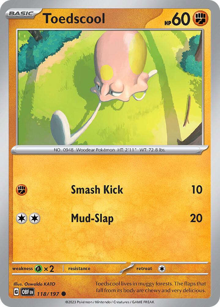 Toedscool 118/197 card from SV03: Obsidian Flames