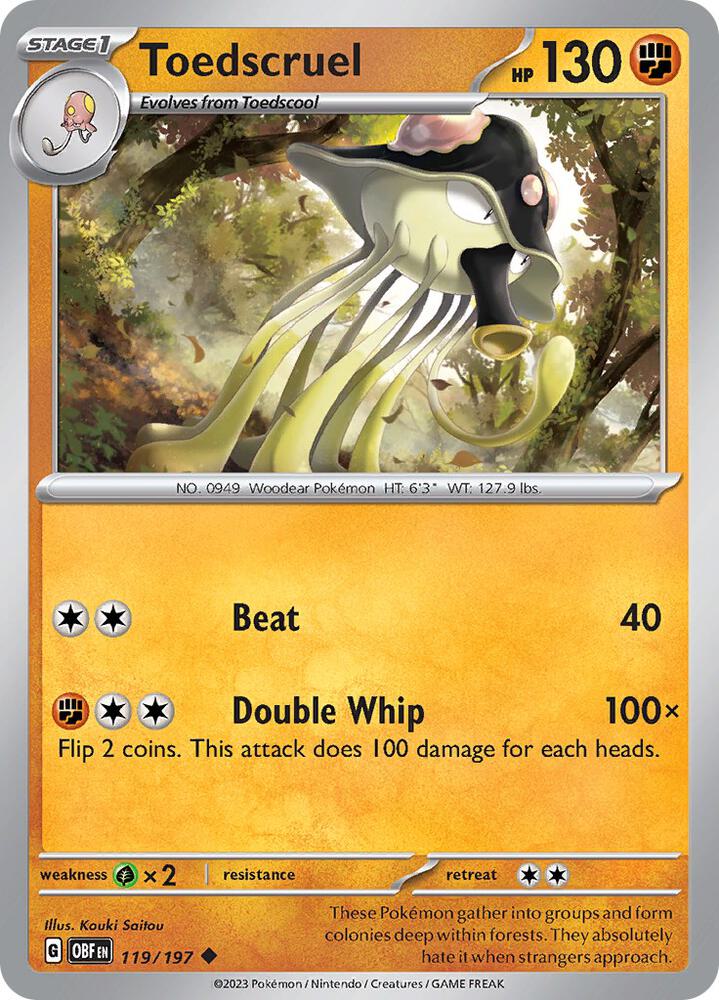 Toedscruel 119/197 card from SV03: Obsidian Flames