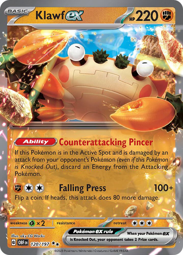Klawf ex 120/197 card from SV03: Obsidian Flames
