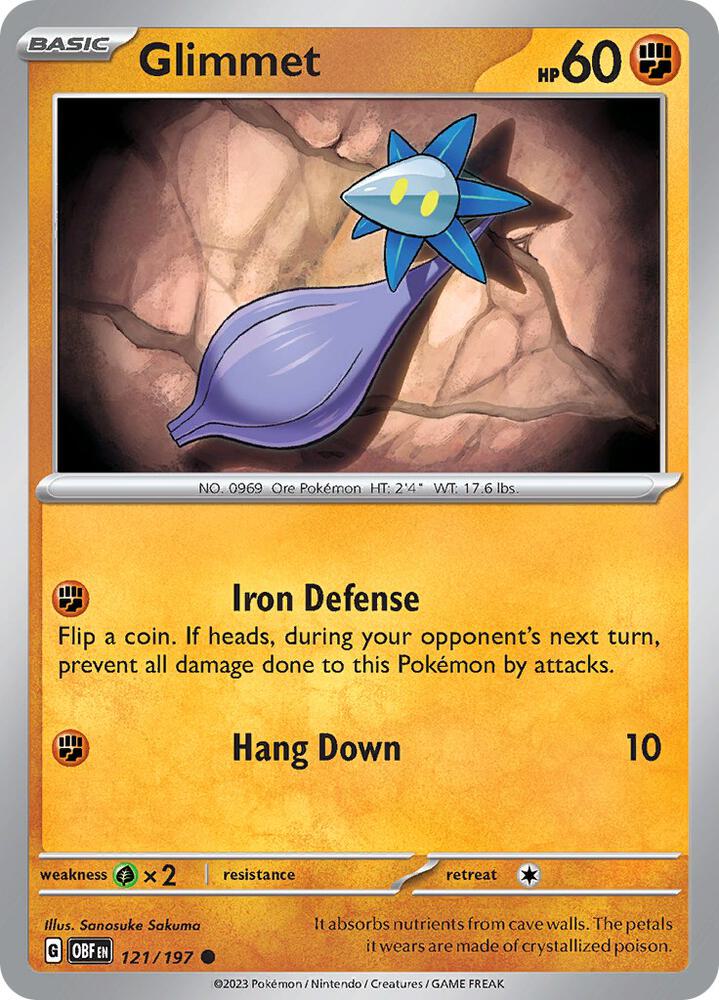 Glimmet 121/197 card from SV03: Obsidian Flames