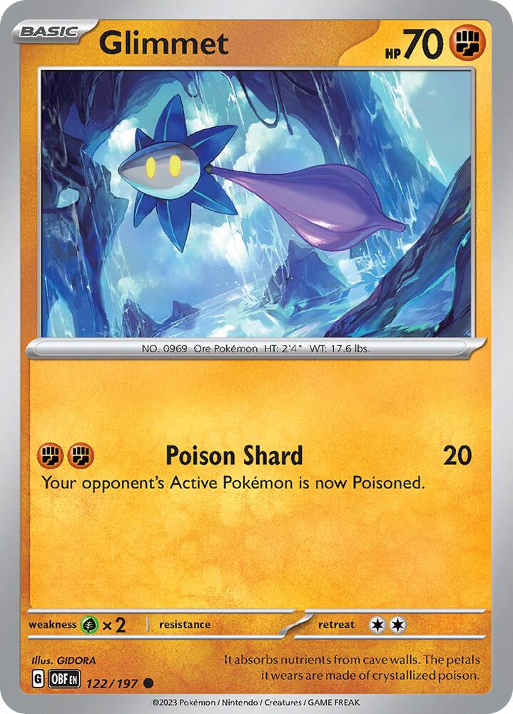 Glimmet 122/197 card from SV03: Obsidian Flames