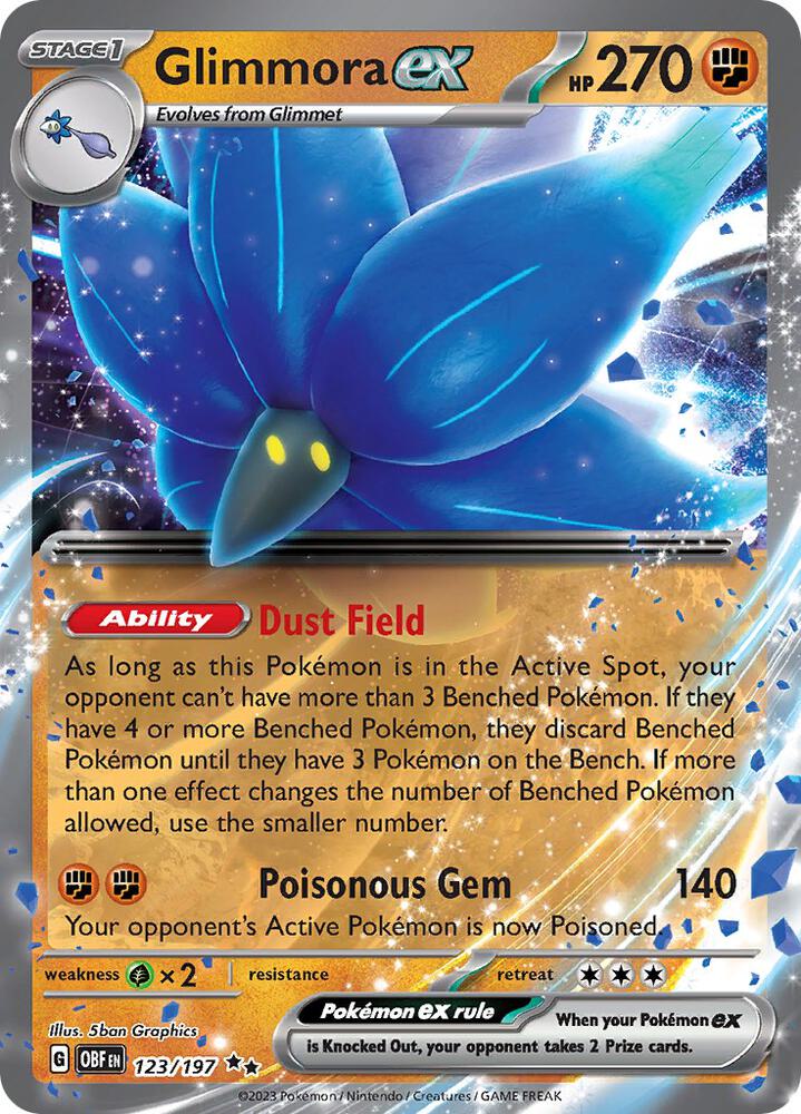 Glimmora ex 123/197 card from SV03: Obsidian Flames