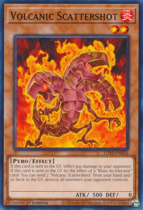 Volcanic Scattershot LD10-EN026 card from Legendary Duelists: Soulburning Volcano