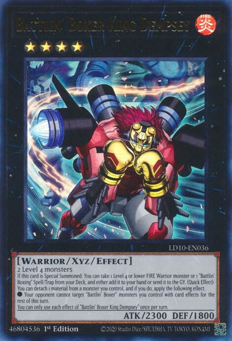 Battlin' Boxer King Dempsey LD10-EN036 card from Legendary Duelists: Soulburning Volcano