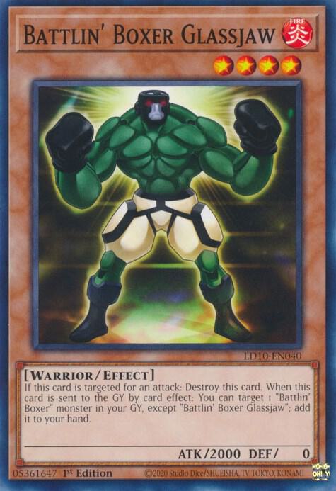 Battlin' Boxer Glassjaw LD10-EN040 card from Legendary Duelists: Soulburning Volcano