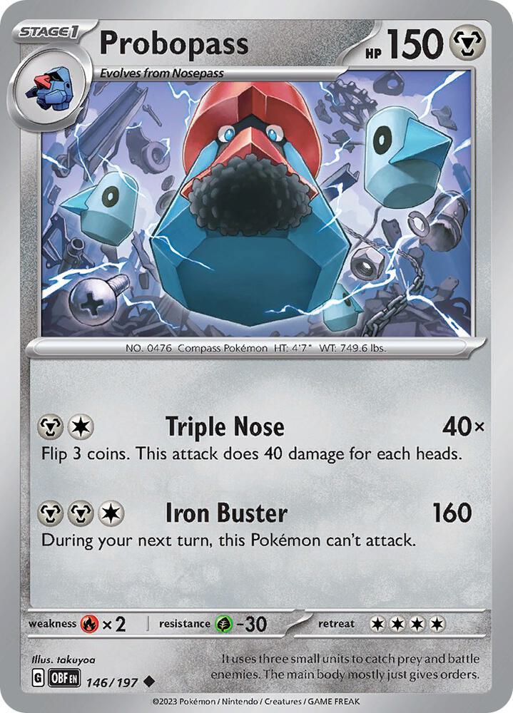 Probopass 146/197 card from SV03: Obsidian Flames