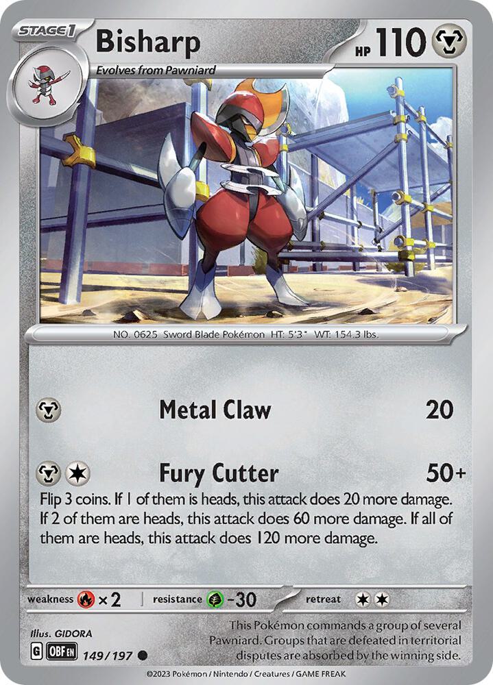 Bisharp 149/197 card from SV03: Obsidian Flames
