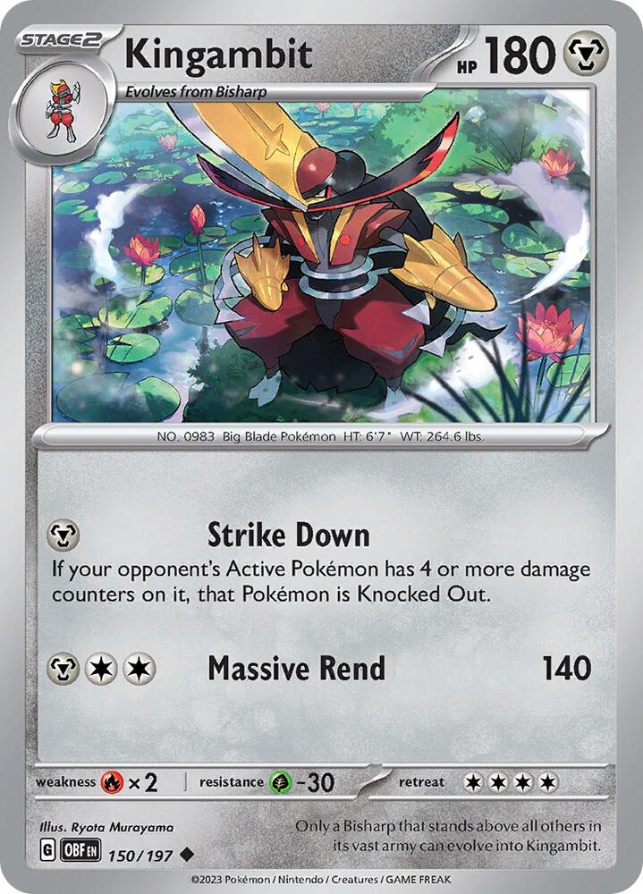 Kingambit 150/197 card from SV03: Obsidian Flames