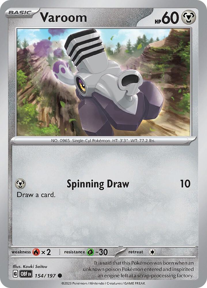 Varoom 154/197 card from SV03: Obsidian Flames