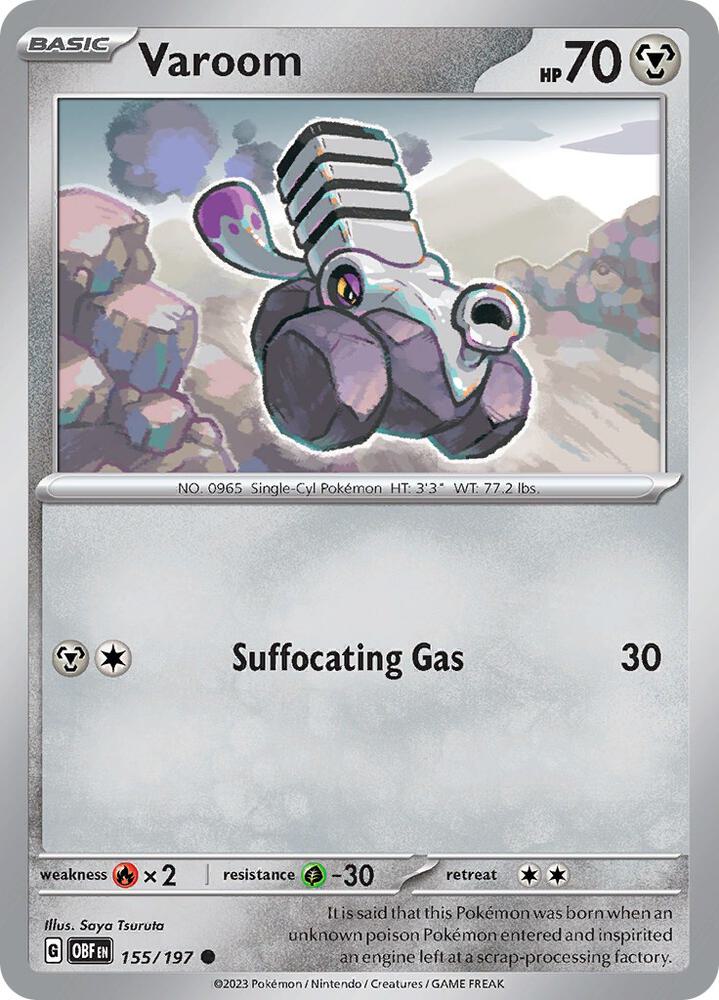 Varoom 155/197 card from SV03: Obsidian Flames