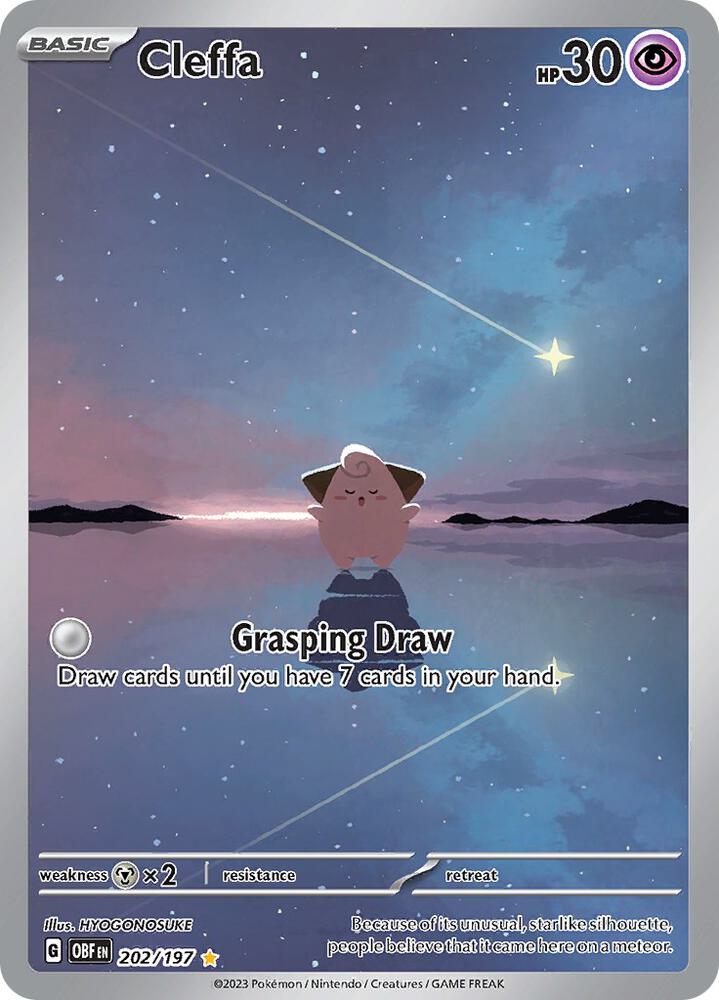 Cleffa 202/197 card from SV03: Obsidian Flames
