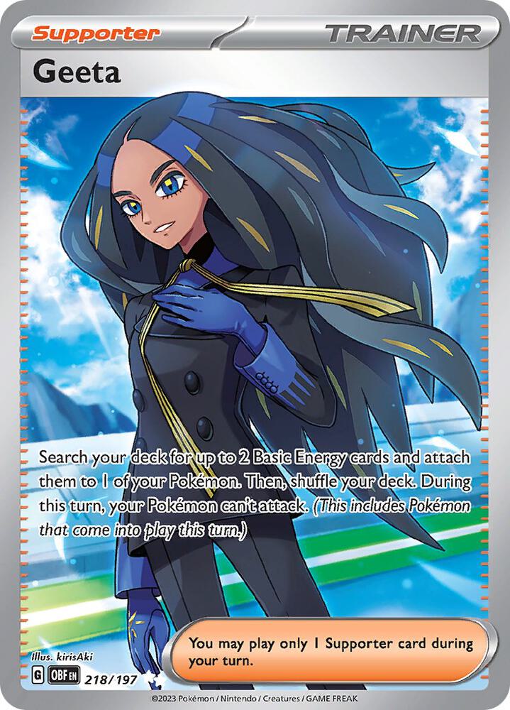 Geeta 218/197 card from SV03: Obsidian Flames