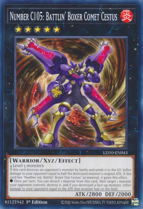 Number C105: Battlin' Boxer Comet Cestus LD10-EN043 card from Legendary Duelists: Soulburning Volcano