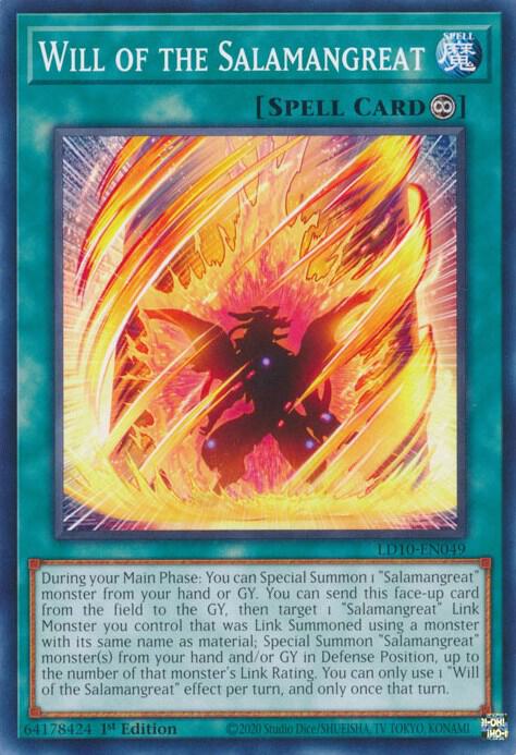 Will of the Salamangreat LD10-EN049 card from Legendary Duelists: Soulburning Volcano