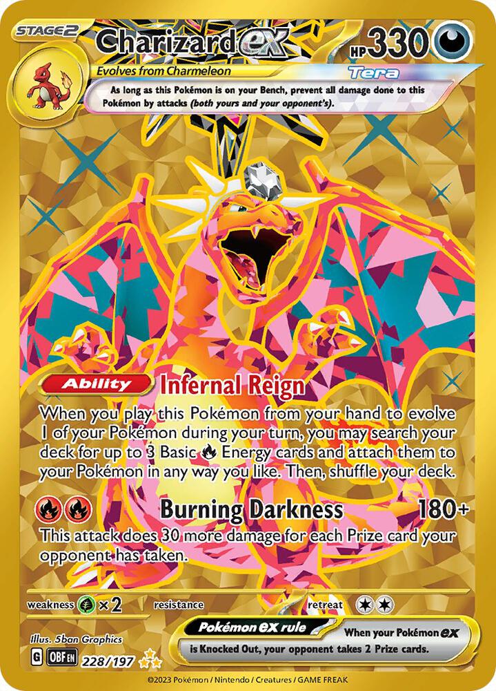 Charizard ex 228/197 card from SV03: Obsidian Flames