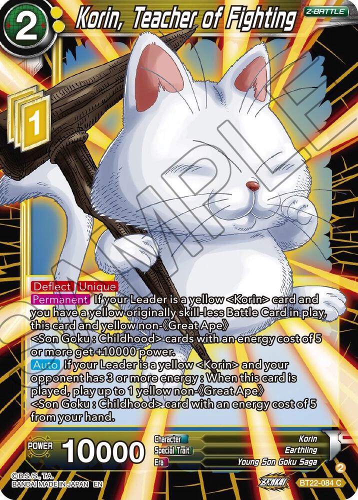 Korin, Teacher of Fighting BT22-084 card from Critical Blow