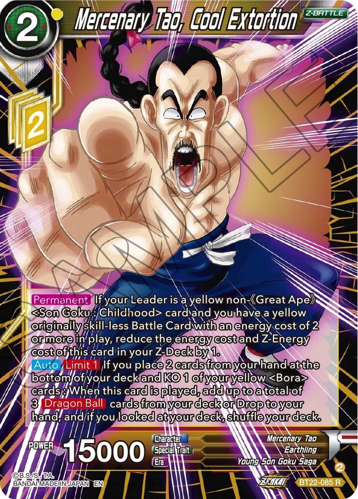 Mercenary Tao, Cool Extortion BT22-085 card from Critical Blow