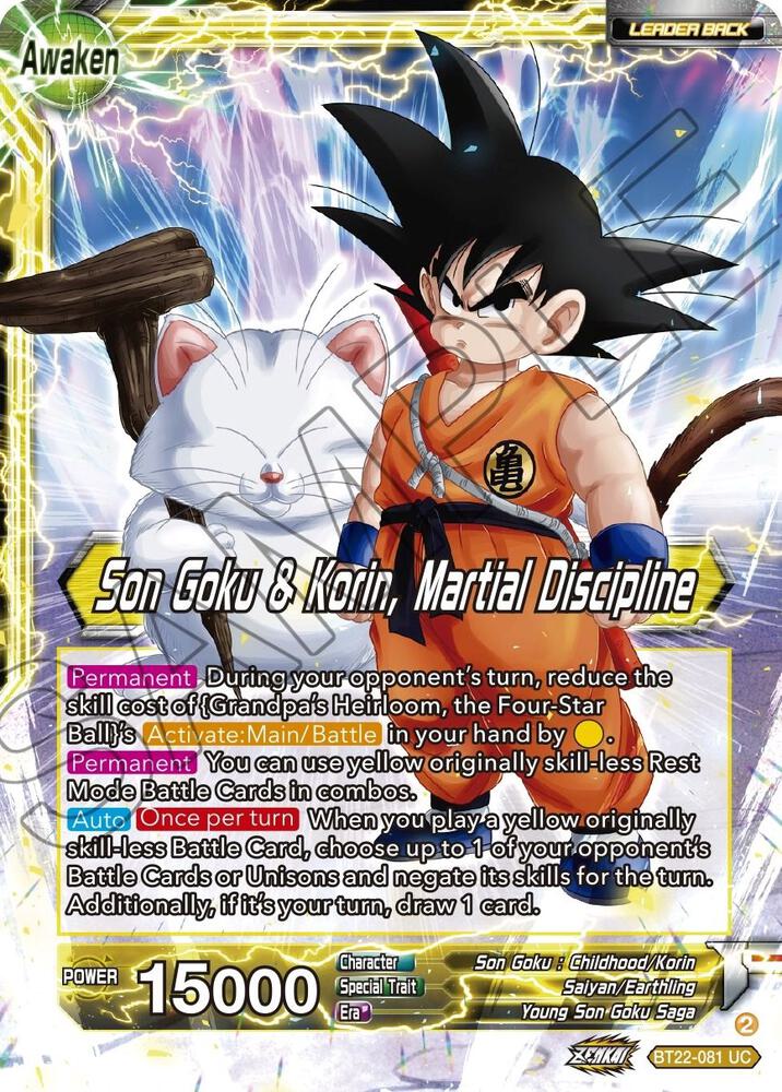Son Goku // Son Goku & Korin, Martial Discipline BT22-081 card from Critical Blow