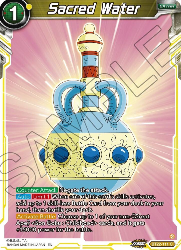 Sacred Water BT22-111 card from Critical Blow