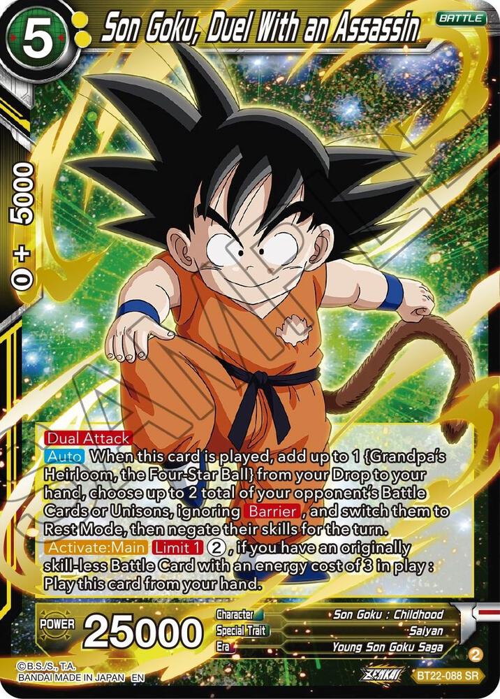 Son Goku, Duel With an Assassin BT22-088 card from Critical Blow