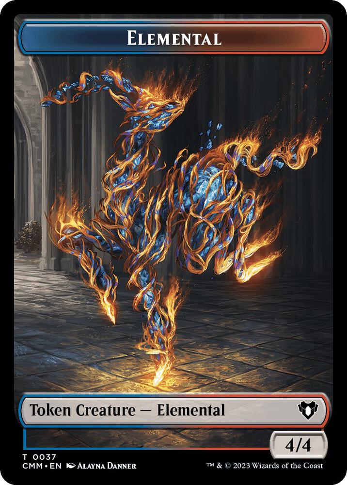Elemental (0037) // Human Soldier Double-Sided Token 37 // 6 card from Commander Masters