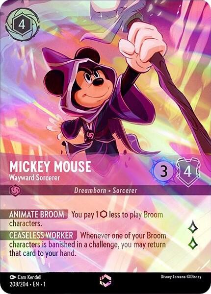 Mickey Mouse - Wayward Sorcerer (Enchanted) 208/204 card from The First Chapter