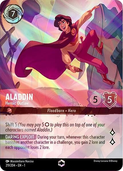 Aladdin - Heroic Outlaw (Enchanted) 211/204 card from The First Chapter