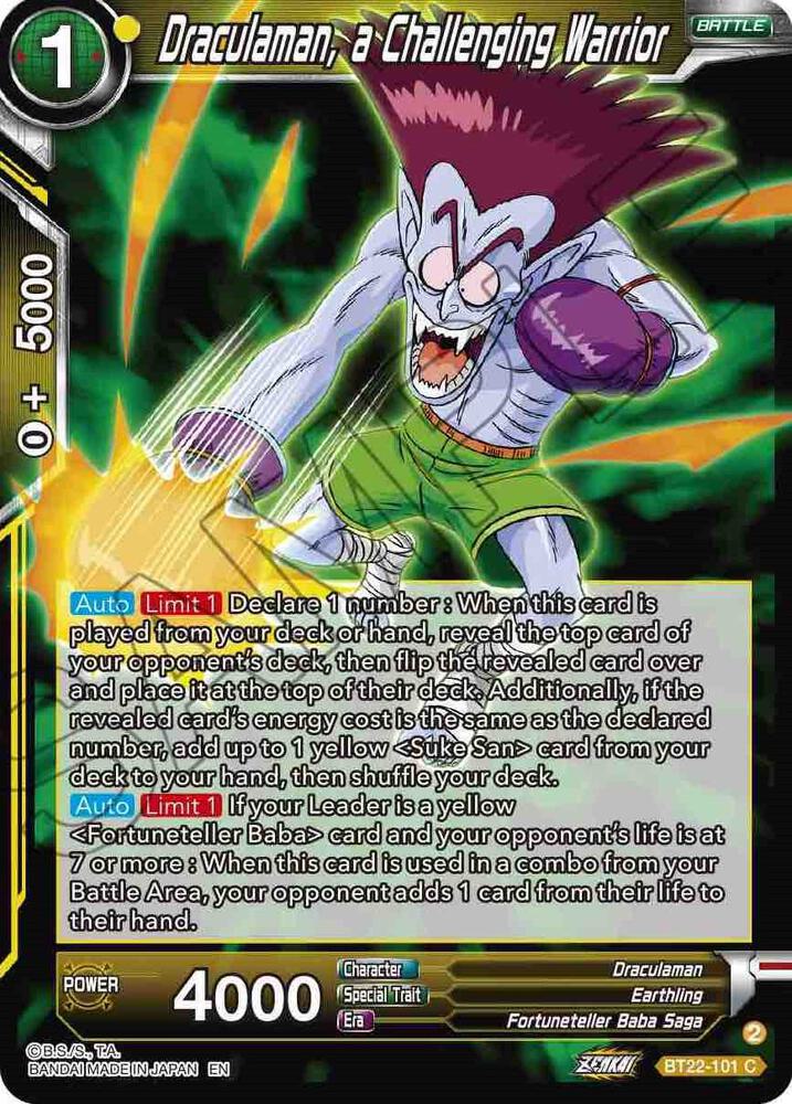 Draculaman, a Challenging Warrior BT22-101 card from Critical Blow