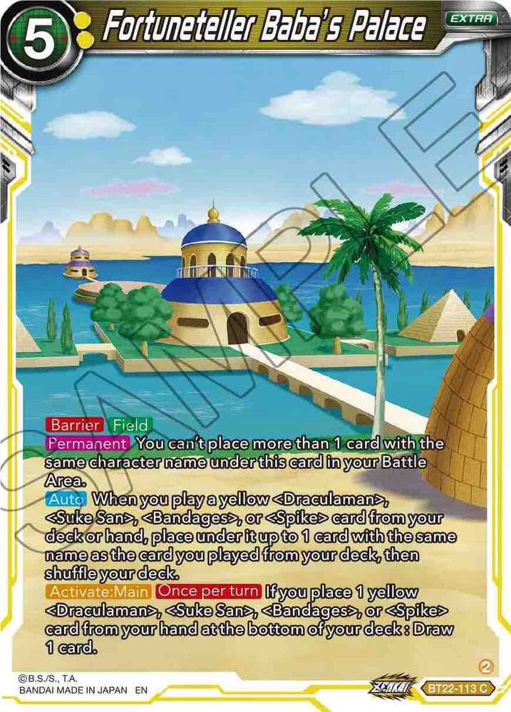 Fortuneteller Baba's Palace BT22-113 card from Critical Blow
