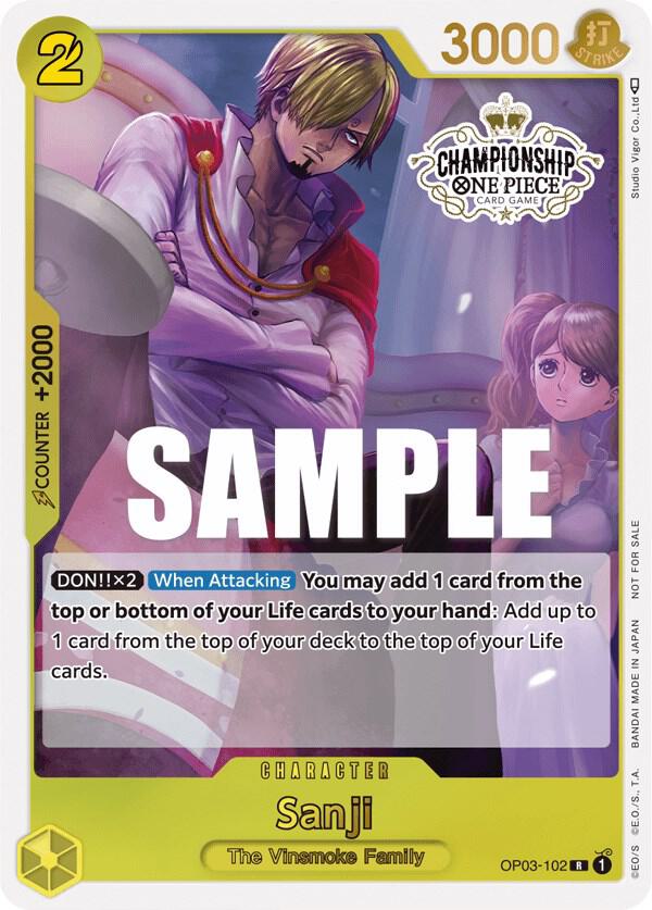 Sanji (Store Championship Participation Pack Vol. 2) OP03-102 card from One Piece Promotion Cards