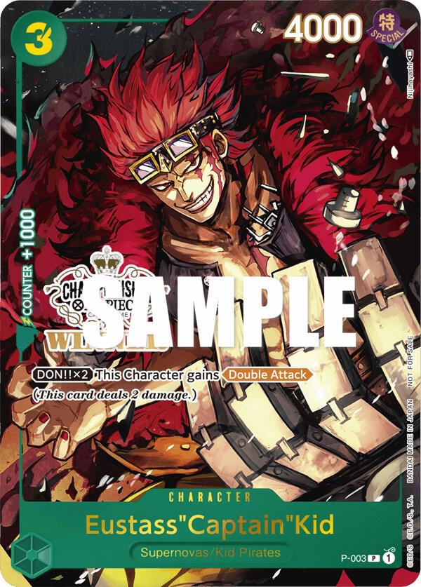 Eustass"Captain"Kid (Store Championship Vol. 2 Winner) P-003 card from One Piece Promotion Cards