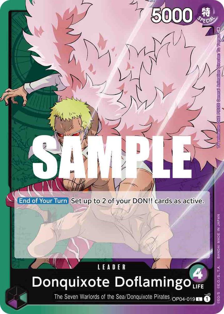 Donquixote Doflamingo OP04-019 card from Kingdoms of Intrigue