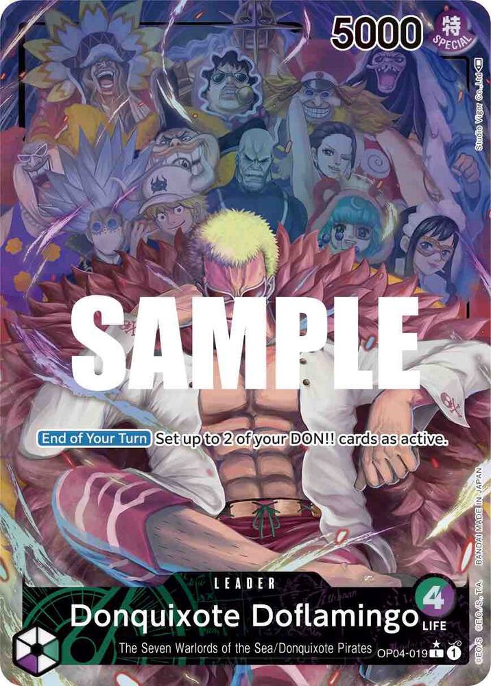 Donquixote Doflamingo (Alternate Art) OP04-019 card from Kingdoms of Intrigue