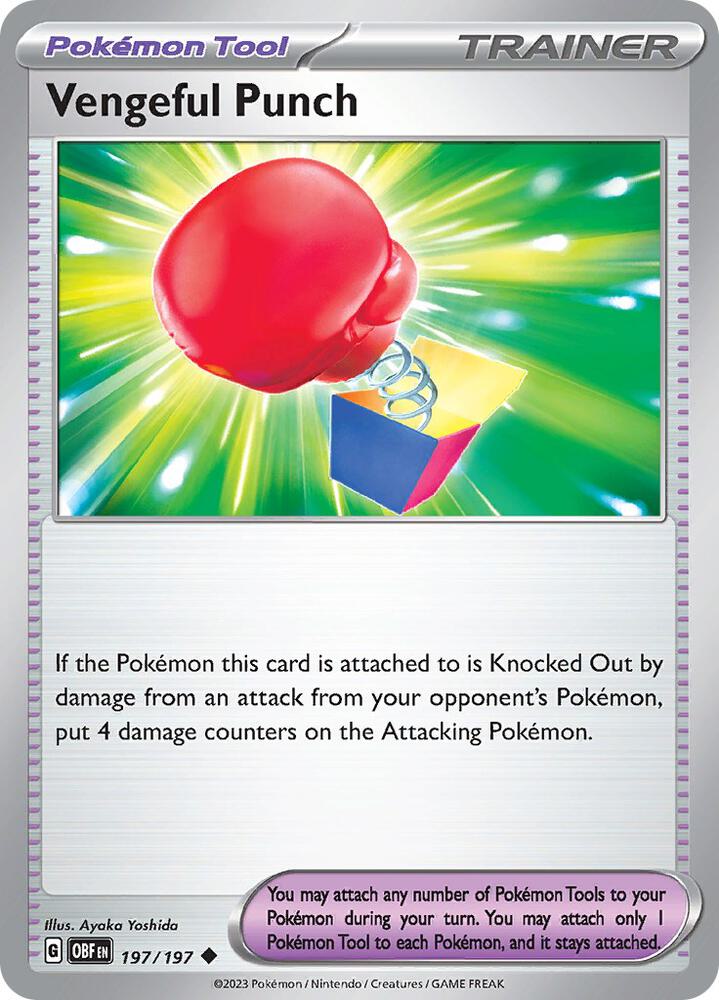 Vengeful Punch 197/197 card from SV03: Obsidian Flames