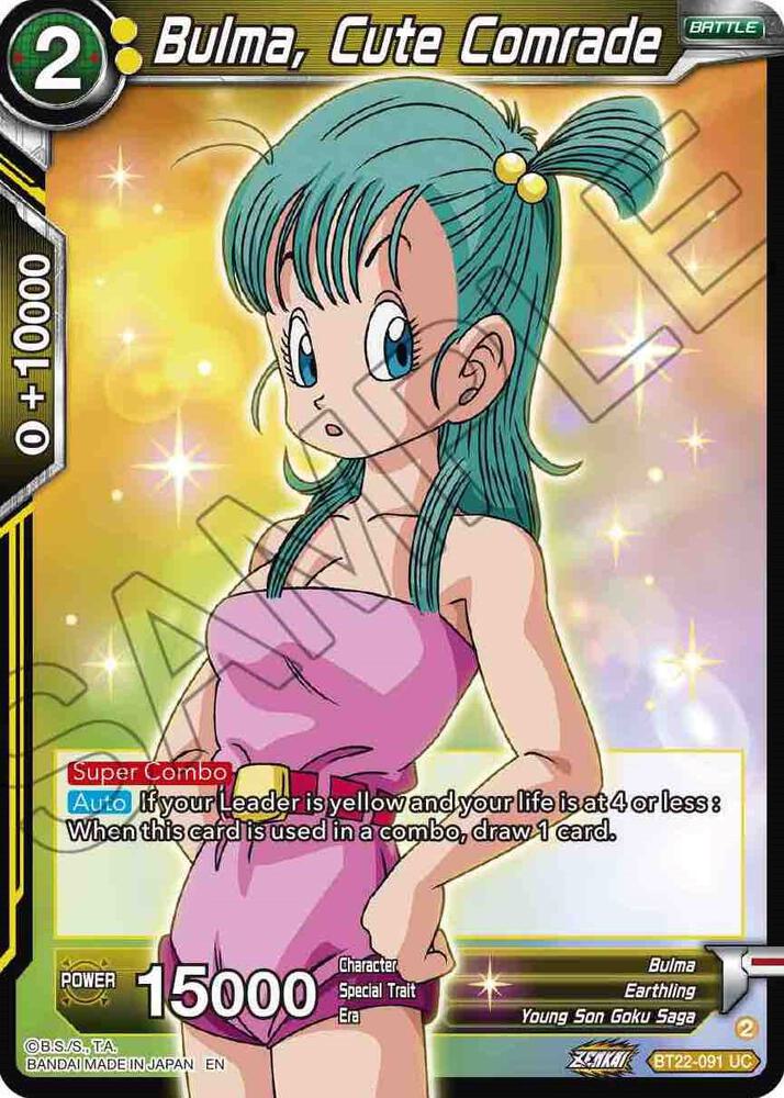 Bulma, Cute Comrade BT22-091 card from Critical Blow