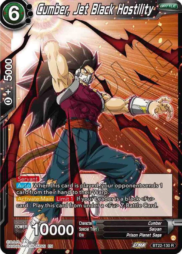 Cumber, Jet Black Hostility BT22-130 card from Critical Blow
