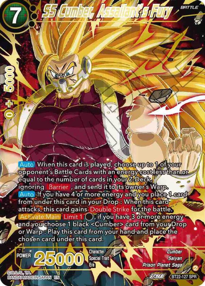 SS Cumber, Assailant's Fury (SPR) BT22-127 card from Critical Blow