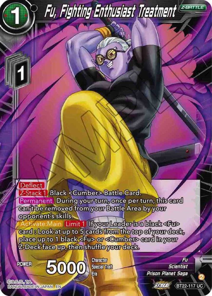 Fu, Fighting Enthusiast Treatment BT22-117 card from Critical Blow