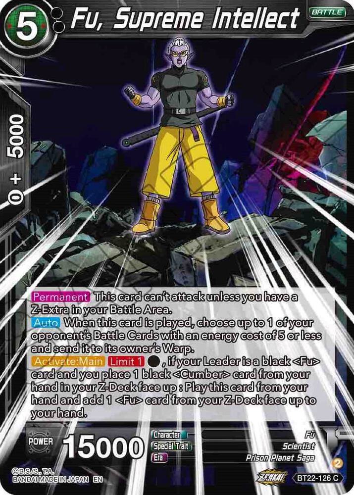 Fu, Supreme Intellect BT22-126 card from Critical Blow