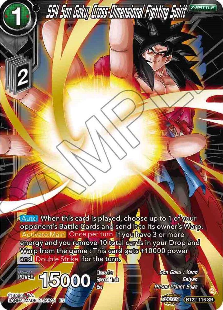 SS4 Son Goku, Cross Dimensional Fighting Spirit BT22-116 card from Critical Blow