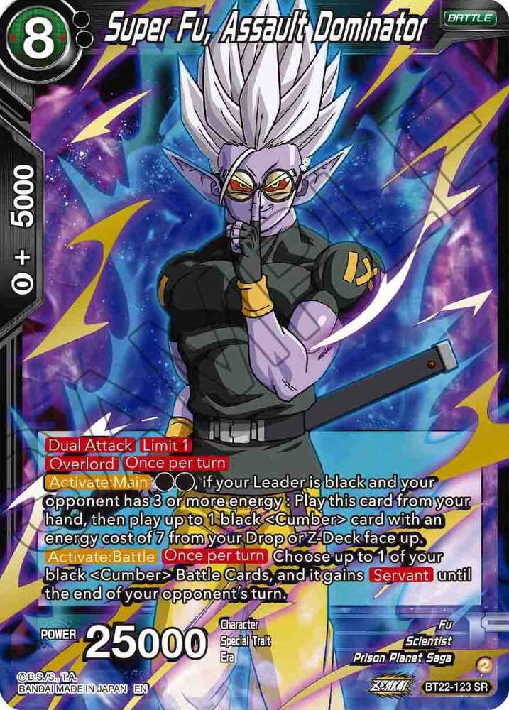 Super Fu, Assault Dominator BT22-123 card from Critical Blow